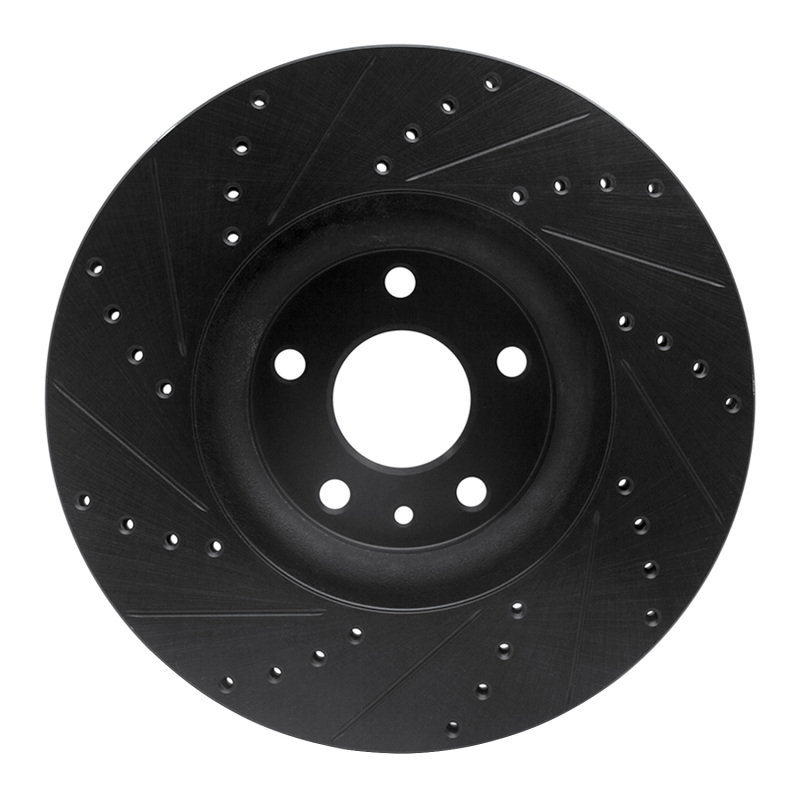 Ford Fusion Brake Rotor (1) - Front Right - R1 Concepts - Drilled & Slotted - Black - `13-`20